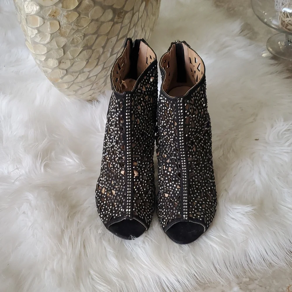 Zigi soho black studded open toe bootie size 7.5 - Picture 4 of 17